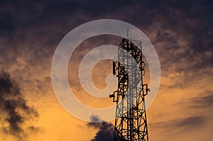 Sillouette communications Tower and sky