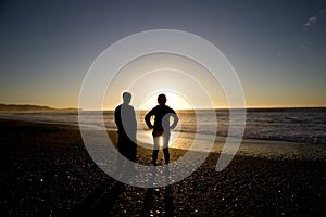 Sillouette People and Beach photo