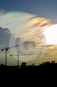 Sillouette tower crane photo