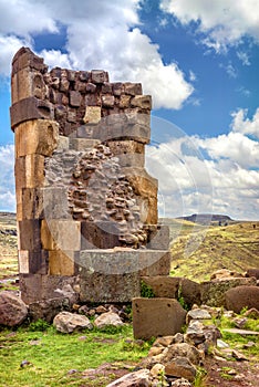 Sillustani - pre-Incan burial ground (tombs) on the shores of La