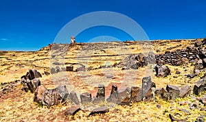 Sillustani, a pre-Incan cemetery near Puno in Peru