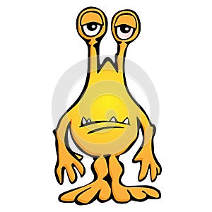 Silly Alien Monster Creature Cartoon Vector Illustration