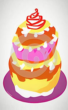 Silly cake - abstract digital art