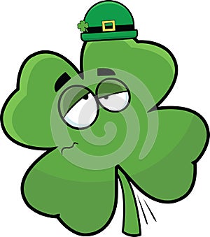 Silly Cartoon Shamrock Four Leaf Clover