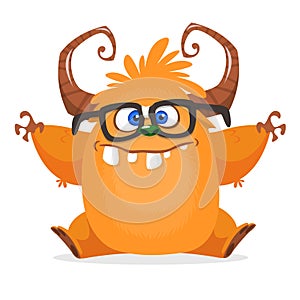 Silly funny cartoon troll illustration.