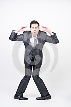 Silly man in suit