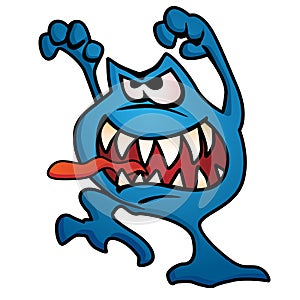 Silly Monster Creature Cartoon Vector Illustration