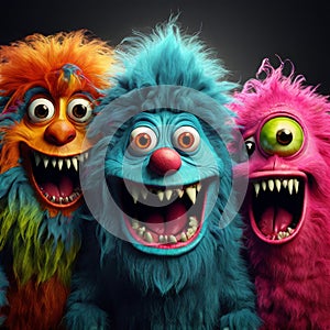 silly monsters with funny faces and colorful fur k uhd very det