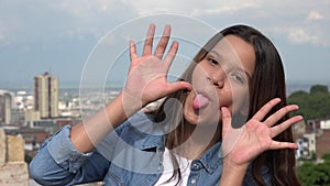 Silly Teen Girl Making Funny Faces