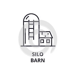 Silo, barn line icon, outline sign, linear symbol, vector, flat illustration
