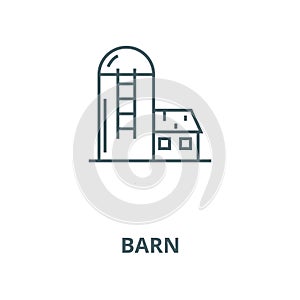 Silo, barn vector line icon, linear concept, outline sign, symbol