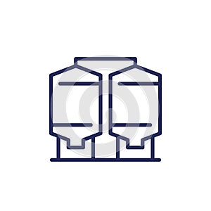 silo, grain storage line icon
