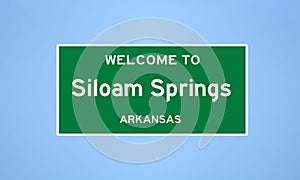 Siloam Springs, Arkansas city limit sign. Town sign from the USA