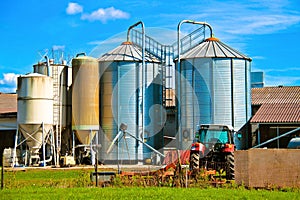 Silos on a farm