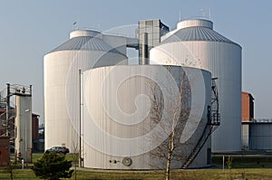 Silos of an industrial plant