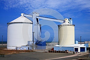 Silos in the port of Calais