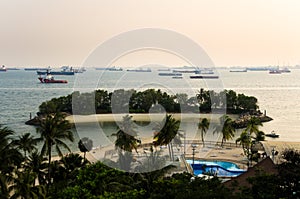 Siloso beach at Sentosa island