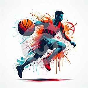 Silouhette of Basketball player