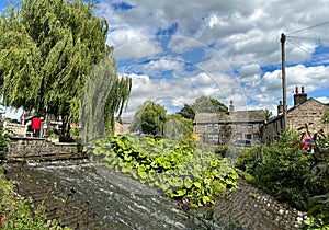 Silsden Beck, as it flows through Silsden, Yorkshire, UK