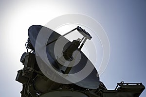 Siluete of radar station photo