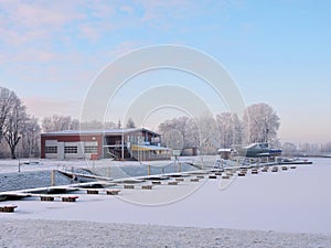 Silute Marina in winter, Lithuania