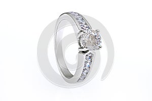 Silve Engagementr Ring with Swarovski Crystals