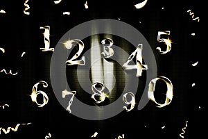 Silver 3d numbers. Symbol set