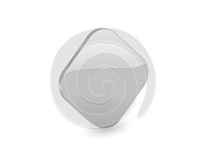 Silver 3d rhomb icon