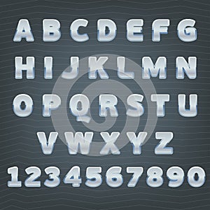 Silver alphabet. Luxury font photo