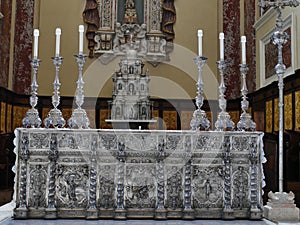 Silver altar dome cagliari
