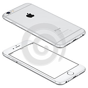 Silver Apple iPhone 6s mockup lies on the surface