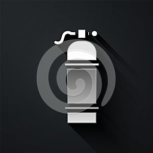 Silver Aqualung icon isolated on black background. Oxygen tank for diver. Diving equipment. Extreme sport. Sport