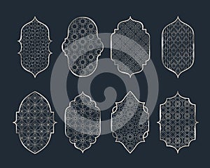 Silver Arab arch patterns with geometric designs