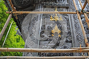 Silver art sculpture of Buddha in Thailand