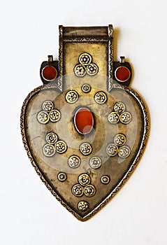 Silver artifact in form of heart