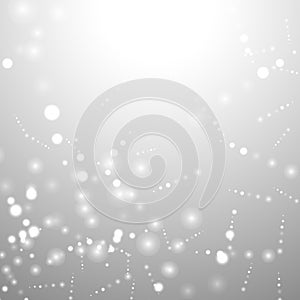 Silver background bokeh bling snow flake confetti
