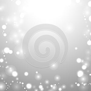 silver background bokeh bling snow flake confetti