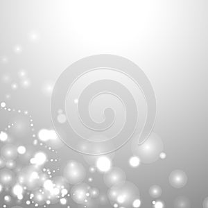 silver background bokeh bling snow flake confetti