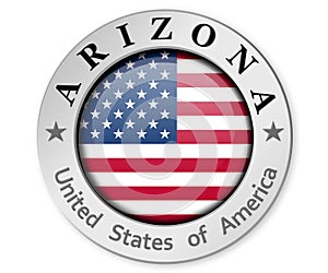 Silver badge with Arizona and USA flag