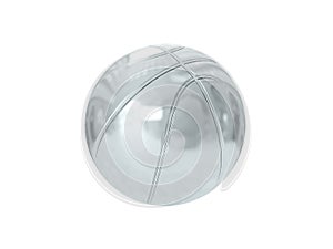 Silver ball. 3D rendering