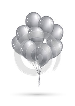 Silver balloons bunch