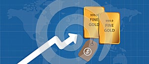 Silver bar precious metal price going up increase rise trade market international arrow chart