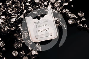 Silver bar pure precious metal for investing money