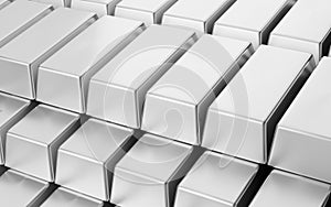 Silver bars in bank vault