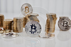 Silver bitcoin coin