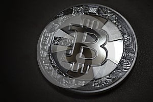 Silver Bitcoin.Cryptocurrency Bitcoin Macro shot