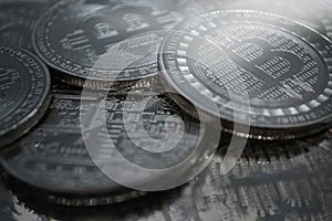 Silver Bitcoin.Cryptocurrency Bitcoin Macro shot