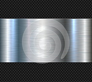 Silver black chrome metal 3D background, lustrous and shiny metallic design with brushed metal texture pattern