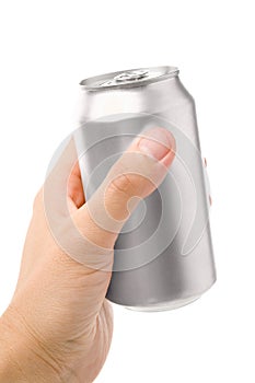 Silver blank soda can