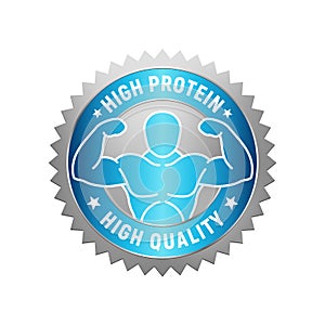 Silver And Blue Badge High Protein High Quality